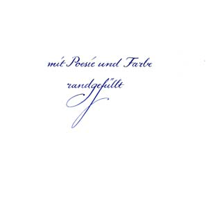 Buch "mit Poesie und Farbe randgefüllt" Titel